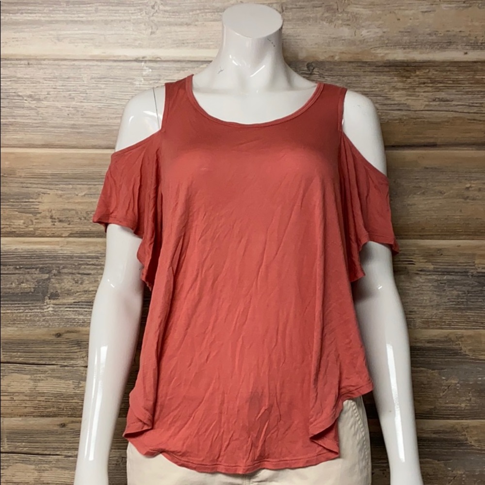 Express Cold Shoulder Pink Tee EUC